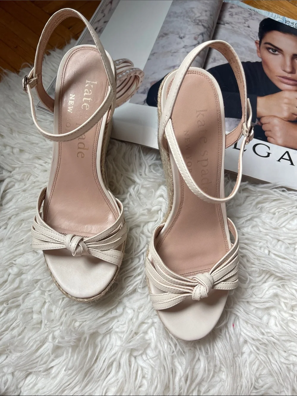 Kate spade Tessa Espadrille Wedges Women’s Cream Espadrille Wedge Sandals